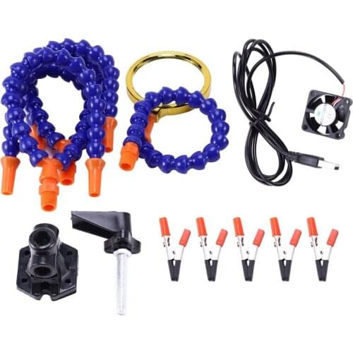 Helping Hands Third Hand Soldering Tool 6 Flexible Arms Five Arm Soldering Station With Magnifying Glass Fan