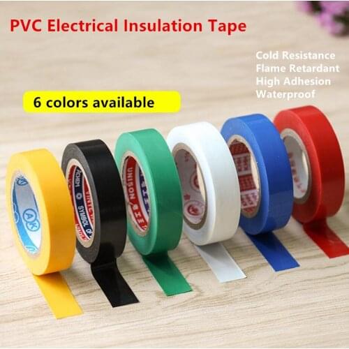 5/8'' (16mm) Width PVC Electrical Insulation Tape Self-Adhesive Waterproof High Viscosity Yellow Black Green White Blue Red Tape