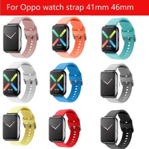 Sport band silicone wrist band for OPPO watch strap 41mm 46mm Replacement Bracelet