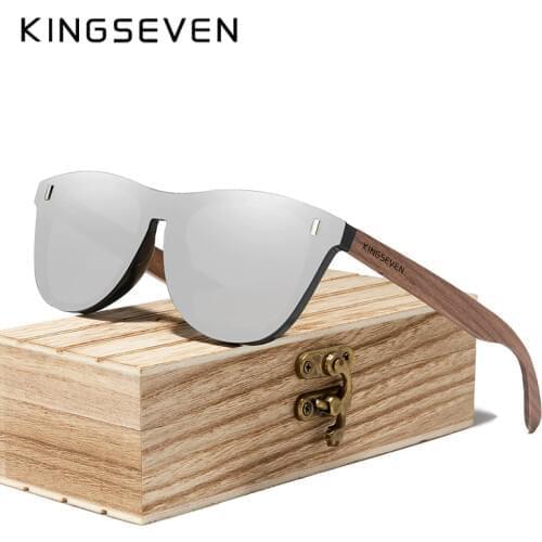 KINGSEVEN Handmade Black Walnut Sunglasses Wood Polarized Sunglasses Men Women UV400 Protection Original Wood Accessories