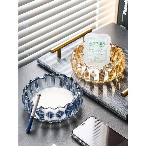 Glass Ashtray Home Living Room Light Luxury Creative Personalized Trend Minimalist Modern & Minimalism Ashtray