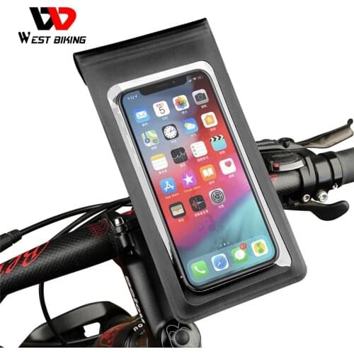 WEST BIKING Cycling Bag Waterproof Bicycle Mount Holder Case Touch Screen MTB Road Bike Handlebar Bag For Phone Bike Accessories