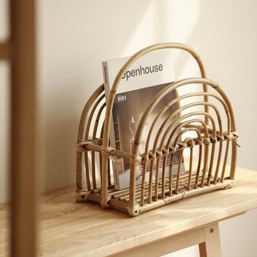 MIDOSHARK Handmade rattan magazine rack