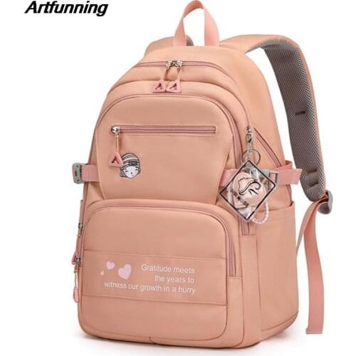 Artfunning Korean version backpack for Teenager Girls schoolbag female travel backpack casual large capacity school bag
