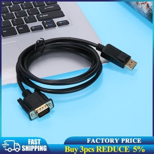 1.8m Thunderbolt Display Port DP to VGA Male Adapter Converter Cable Supports to 1920 x 1200 reduced blanking video resolution