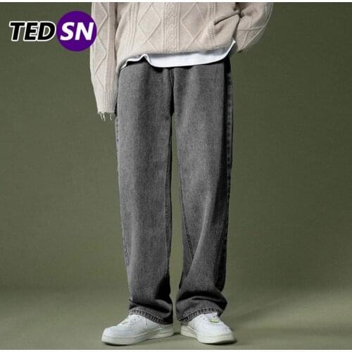 2021 Spring Summer Harajuku Oversize Casual Baggy Mens Trousers Wide Leg Male Jeans Streetwear Straight Denim Pants Sweatpants
