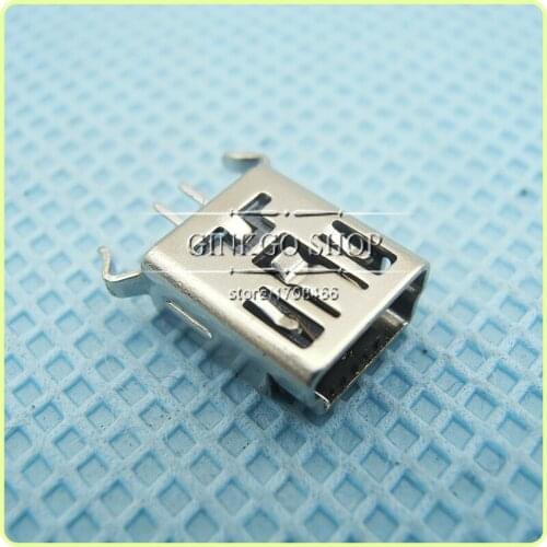 80pcs/lot Mini USB Charging Jack Socket, Mini USB Connector for Philips, 180 degree bend foot female data port