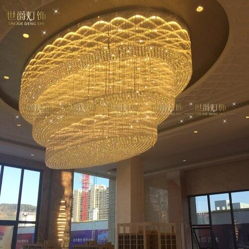 Large Hotel Project Crystal Light Oval Lobby Sales Department Villa Meeting Room Ballroom Ceiling Light led lighting fixture led