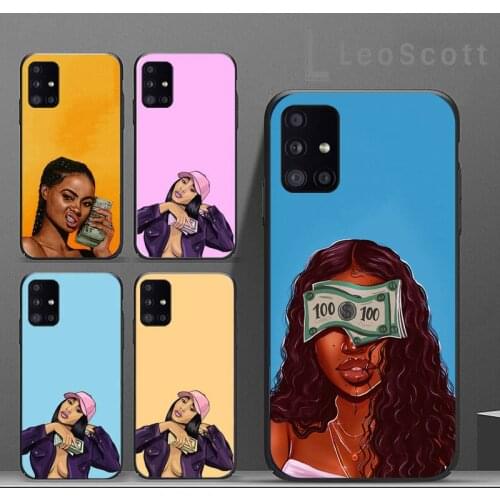 Black melanin Girl Women Make Money Not Phone Case For Samsung A40 A50 A51 A71 A20E A20S S8 S9 S10 S20 Plus note 20 ultra 4G 5G