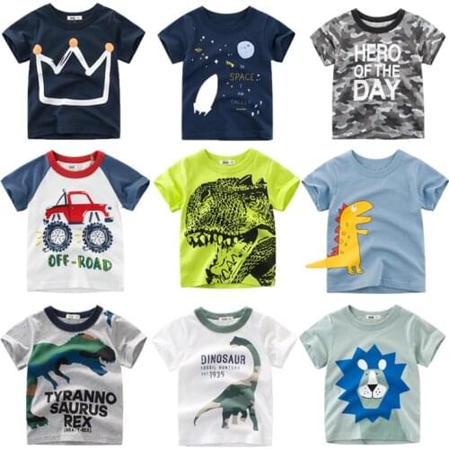 Childrens T-Shirt Children for Boys Kids Kids Shirts Child Baby Toddler Cotton Cartoon Lion Tee Tops Clothing Short T Shirt