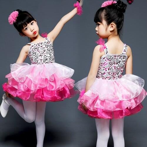 Childrens costumes sequins girls sequins dance skirts Pompon skirt child princess dress catwalk ballet performance clothing