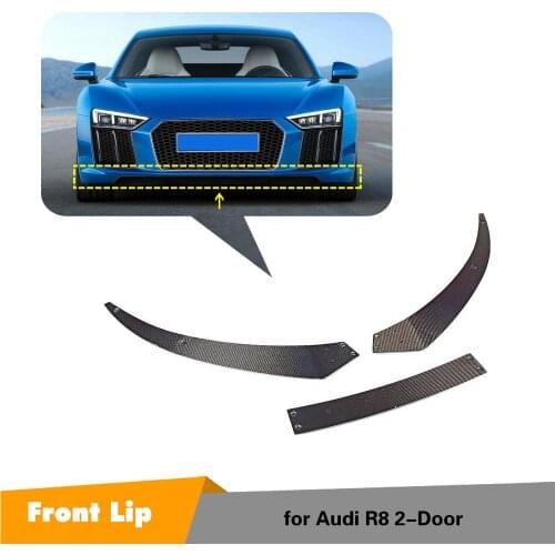 For Audi R8 2016 2017 2018 Car Racing Carbon Fiber Front Bumper Lip Spoiler body kits