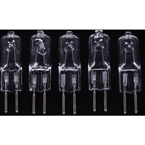 Halogen Lamp Beads 5pcs/lot Yellow Light Color Clear Bulbs G5.3 220V 35W 50W Halogen Bulbs Crystal Light Machine Work Lamp