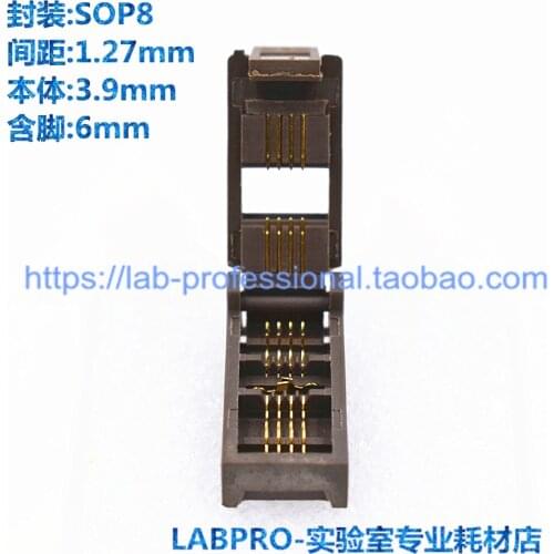 Aging test socket SOP8/ESOP8 Kelvin test socket with thimble gold-plated burning socket socket