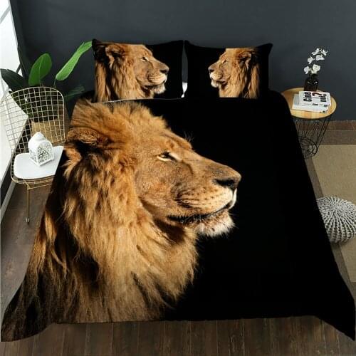 BailiPromise Lion Wild Animals Pattern Bedding Sets for Home Bedclothes Twin King Cover Pillowcase Comforter Textiles Bedroom