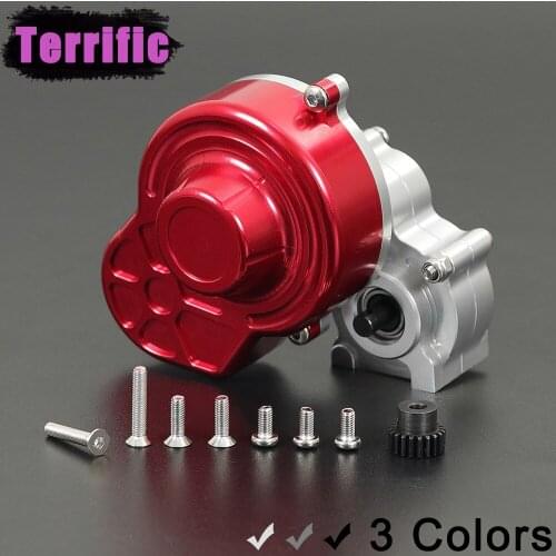 48P Complete Metal Transmission Gearbox with Motor Gear/Protective Cover for 1/10 RC Rock Crawler SCX10 Truck Upgrade Parts