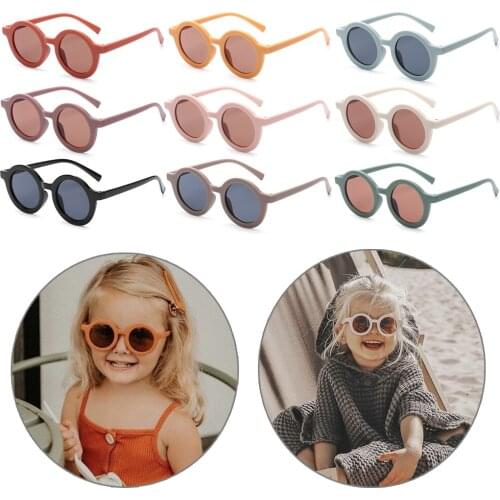 Cute Kids Sunglasses UV400 Protection Eyewear Girls Boys Summer Outdoor Beach Eyewear Fashion Retro Round Frame Sun Glasses