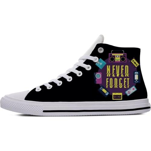 Never Forget Sarcastic Graphic Music Fashion Funny Casual Cloth Shoes High Top Lightweight Breathable Print Men women Sneakers