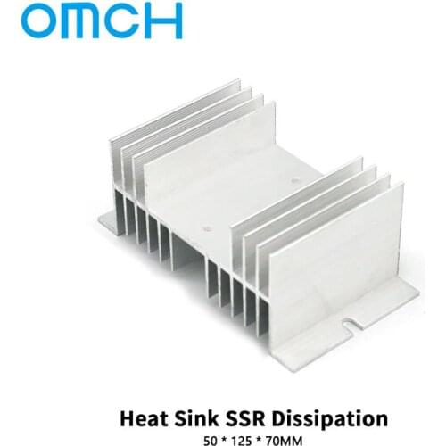 Large Base Radiator of SSR Single Phase Solid State Relay Voltage Regulator M Type Heat Sink Dissipation 50 * 125 * 70mm