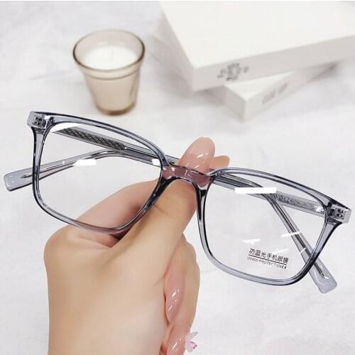 Anti Blue Light Rectangle Glasses Frames Fashion Women TR90 Computer Eyeglasses Optical Anti-glare Eyewear