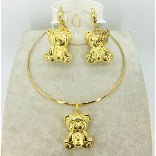 Wholesale gold New Jewelry collection African brides wedding gifts women necklace earrings collection wife jewelry set