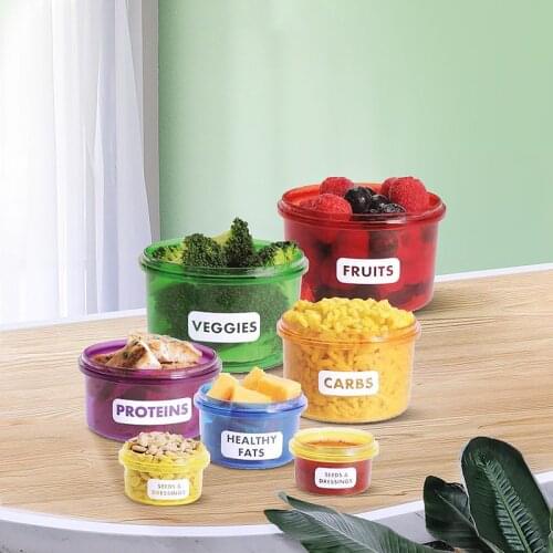7pcs/set Portion Control Container Kit BPA Free Plastic Food Box Healthy Diet Caloric Control Lunch Box Sorage Boxes