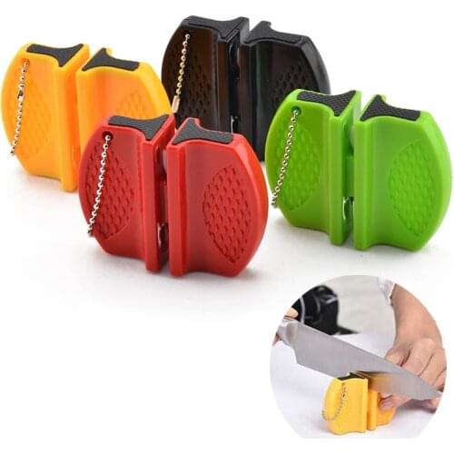 Portable Two-slot Sharpener Kitchen Quick Sharpener Thickness Adjustable Mini Outdoor Sharpener Tool Kitchen Tool Accessories