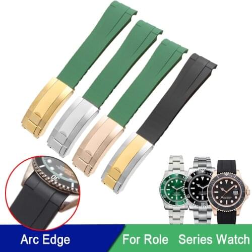 Rubber Watchbands For Rolex Daytona Submariner Oysterflex GMT Explorer Strap Watch Accessories Silicone Men Watch Bracelet Chain