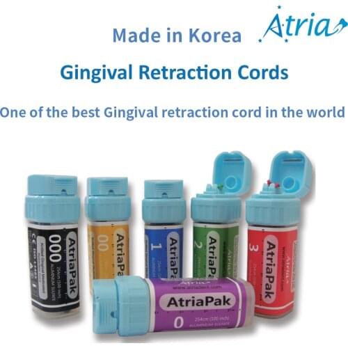 Gingival Retraction Cord Dental Supplies and Equipments Knitted Cotton Gum Line Thread Size 0 00 000 Dentist Materials Atriapak