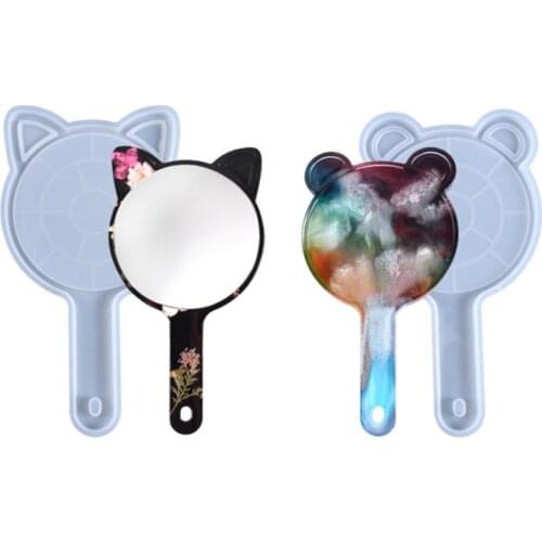 Crystal Epoxy Resin Mold Panda Ear Cat Ear Cute Creative Practical Mirror Lens Silicone Mold For Resin