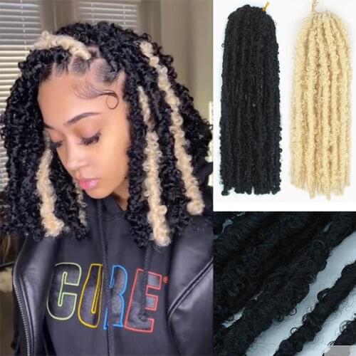 Yinmei Baibian Butterfly Locs Crochet Hair Soft Natural Pre Looped Crochet Braids Long Distressed Faux Locs Crochet Braid