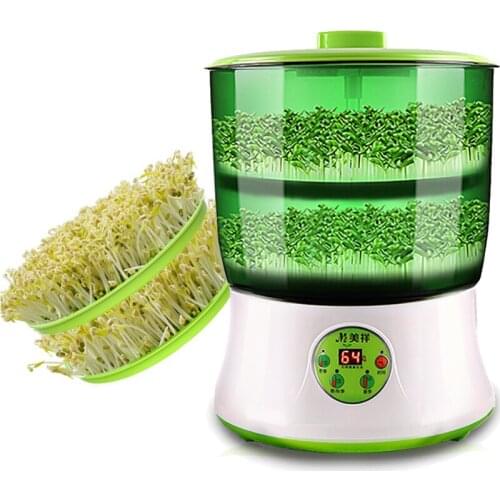 DIY Bean Sprout Maker Thermostat Green Vegetable Seedling Growth Bucket Automatic Bud Electric Sprouts Germinator Machine 110V