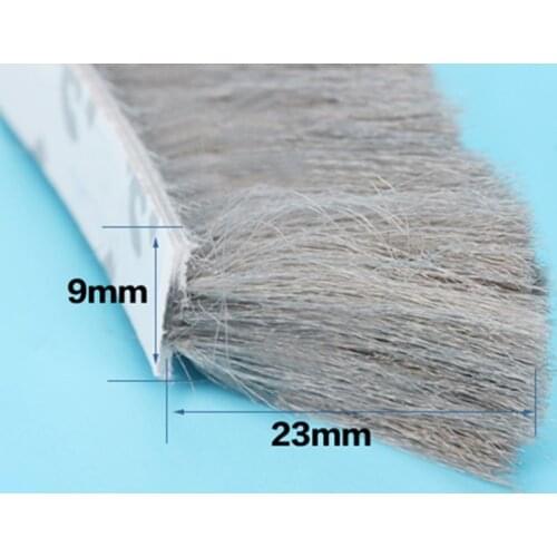 5meter 9x23mm Brush Door Window Draught Excluder Weather Strip Seal Tape Sealing Strip Window Pile Seal Film Weather Strip