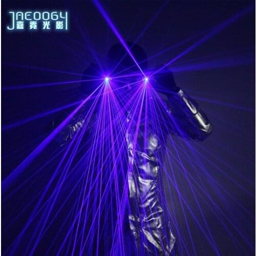 High Quality Blue Laser Glasses Bar Nightclub Illuminated Performance Props Halloween Fluorescent LED Gloves