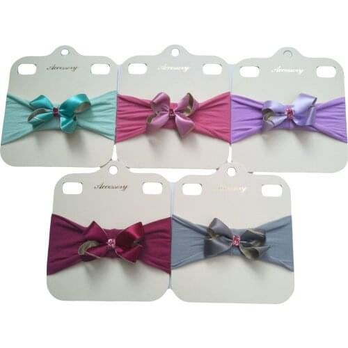 Yundfly Vintage Baby Girls Satin Bow Nylon Headwear Toddler Bowknot Headwrap Newborn Nylon Headband