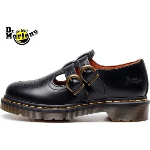 Dr.Martens Women Mary Jane Buckle Strap Genuine Leather Shoes Doc Martin Female None-Slip Goth Ladies Girl Loafers Brogues Shoes