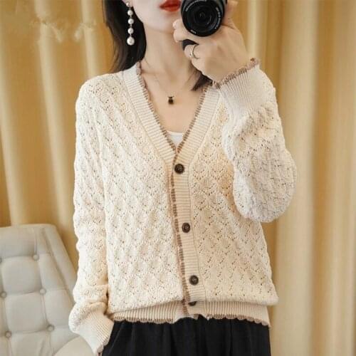 Cotton Women Cardigan Warm Knitted Sweater Jacket Coat Fashion Knit Single Breasted Cardigan Coat Oversized Loose Outwear