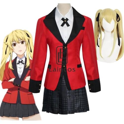 Anime Kakegurui Yumeko Jabami Saotome Meari Cosplay Costume Girls Japanese School Uniform Women Suits Wig