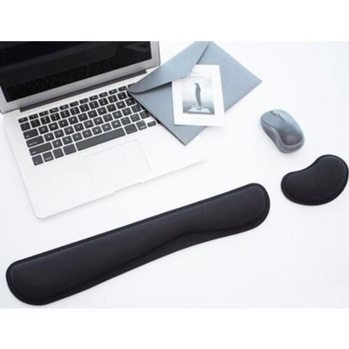 1 Set Mouse Wrist Support Super Soft Keyboard Wrist Rest High Elastic Fabric Enlarge Keyboard Wrist Rest Pads Supplies Set