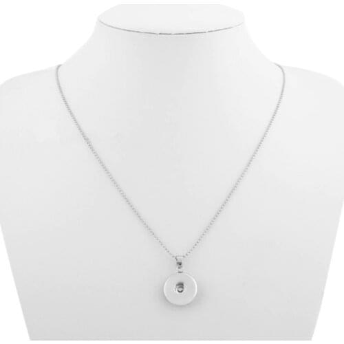 10pcs/lot Snap Button Jewelry Pendant Necklace With 45cm beads Chain Necklace Fit 18/20mm Ginger Snaps Necklace Jewelry Women