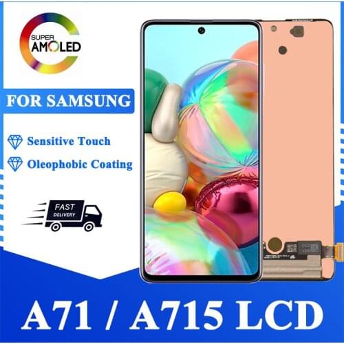 100% Original Super AMOLED 6.7'' LCD Display with Touch Screen Digitizer For Samsung Galaxy A71 A715 A715F A715FD Repair Parts