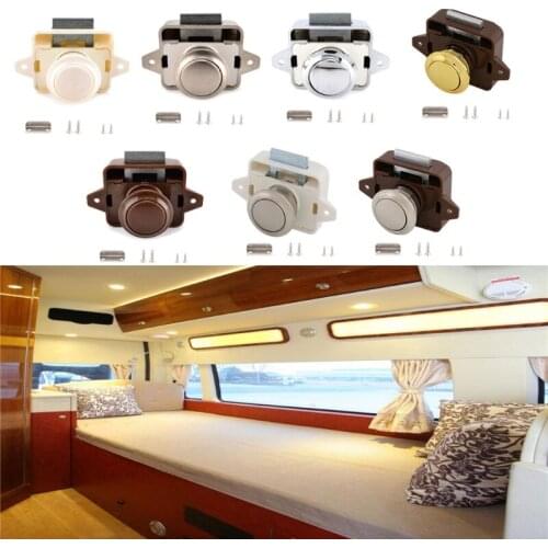 15-18mm Caravan Boat RV Cabinet Furniture Latch Button Lock Mini Push Button Lock Easy Installation Hardware Accessory