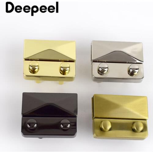 Deepeel 2/4pcs 44x35mm Women Bags Metal Locks Buckle Fashion Pushed Snap Lock for Bag Purse Making DIY Replacement Clasp BF309