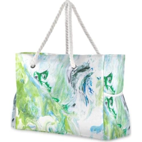 2021 New Beach Tote Bags Womens Shoulder Bags Luxury Designer Handbags Fashion Large Capacity Green Marble Nylon Bags