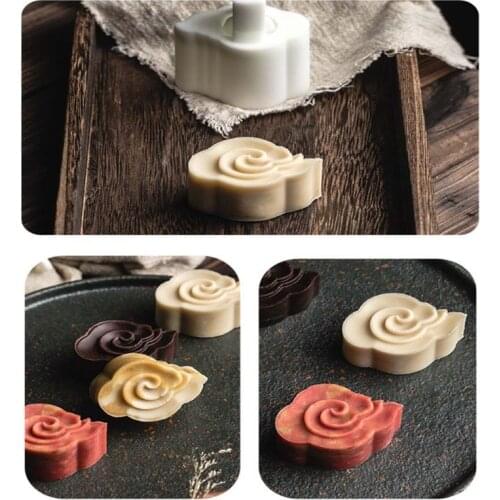 50g Mooncake Mold 3D Clouds Flowers Design Cookie Stamp DIY Moon Cake Mold 37MB