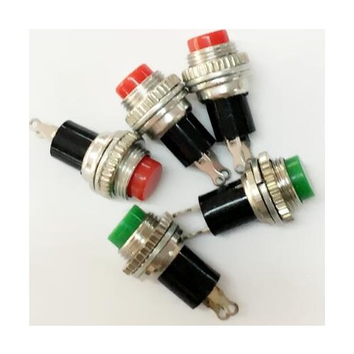 50pc Push Button Switch DS-314 Self reset 2PIN button switch 10MM NO Green /Red option 0.5A 125VAC