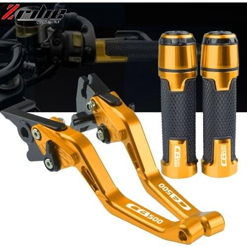 Motorcycle Accessories CNC Adjustable Folding Brake Clutch Levers Handlebar Handle Hand Grips For Honda CB500 1994 1995 1996