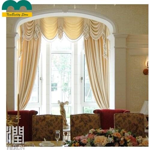 European-style High-grade Velvet Pure Color Lace Curtains Blackout Curtains for Living Room Bedroom Villa Finished Products