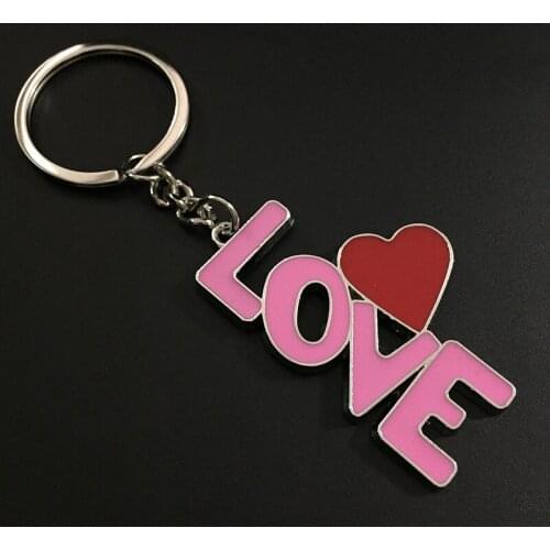 Heart Keychain Love Letter Key Chain Car Metal Keyring Cover Holder Women Men Lovers Best Friend Gifts Jewelry Trinket Chaveiro