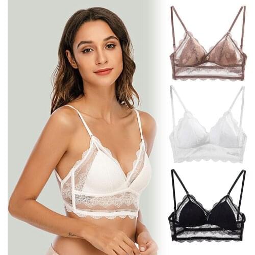 Sexy Lace Bra Deep U Backless Bralette Triangular Soft Seamless Underwear Women Low Back Transparent Bras Biustonosz Tank Top